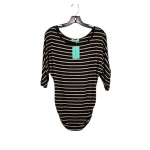 Chris & Carol Women's Stripes Dolman Sleeves Ruched Top - S